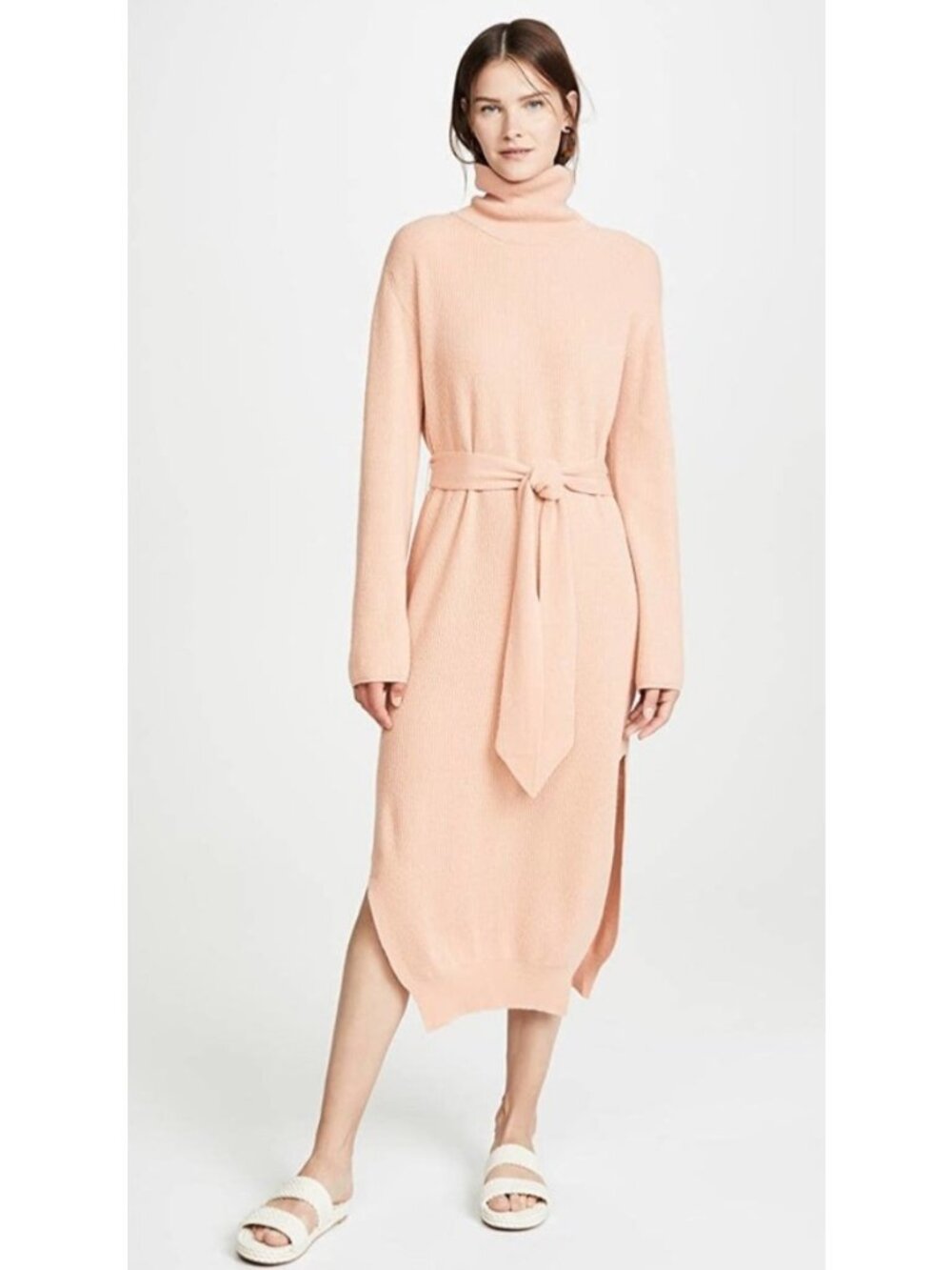 Nanushka Canaan Tie Waist Turtleneck Sweater Dress Small